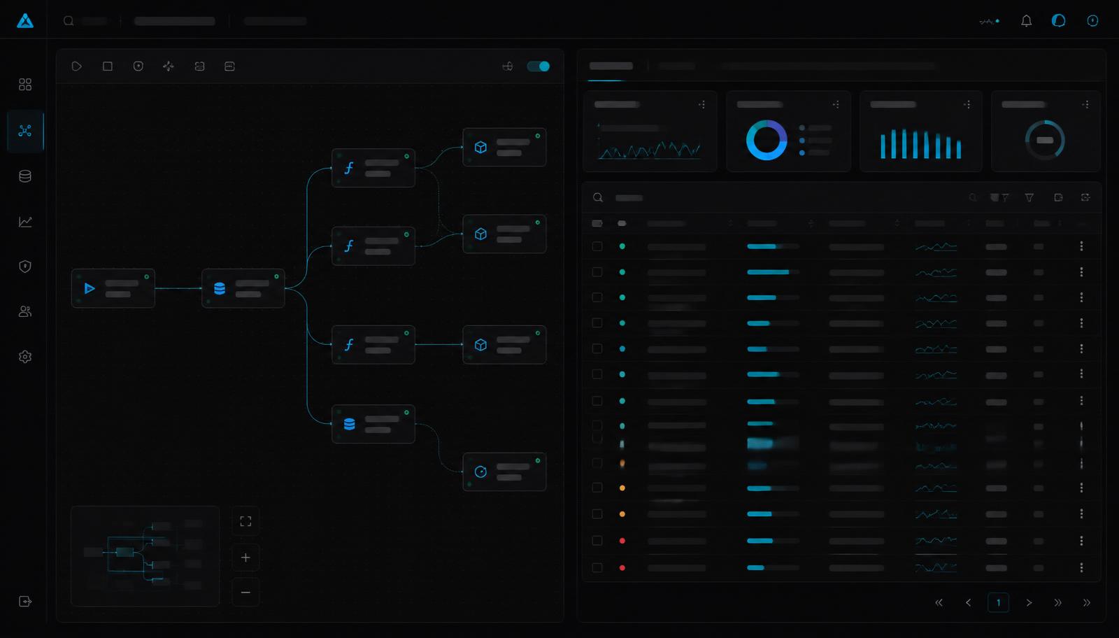 applayer.io control plane showing an agent workflow graph and outcome metrics